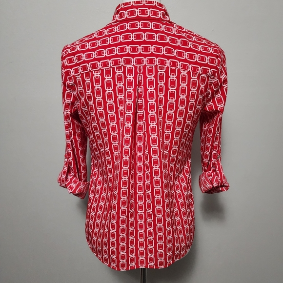 Notations red white link pattern roll tab button down size sp - Picture 4 of 5